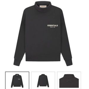 Essentials Fear of God Mockneck Sweatshirt in Iron NWT Kids 12, Fits Womens XS-S